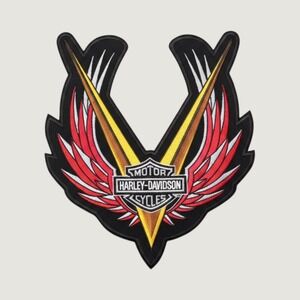 NEW 2006 Harley-Davidson 9" Sew-On Embroidered Wing V Emblem Back Patch RARE Y2K